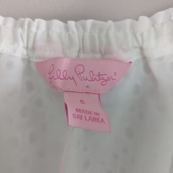 LILLY PULITZER LILLETTE TOP WHITE EYELET NWT Size Small - Picture 6 of 8